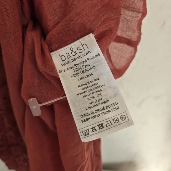 Ba&sh Eyelet Ruffle Rose Pink Dress - Picture 10 of 11